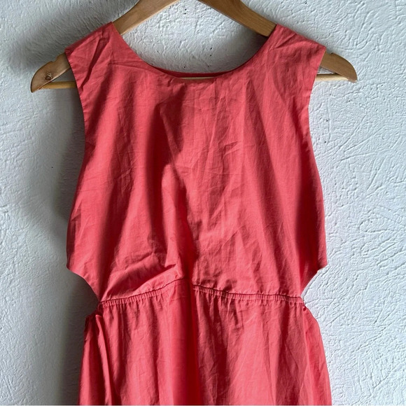 Rails Yvette Spiced Coral Cutout Dress Midi Sz Small Coastal resort - Picture 3 of 6